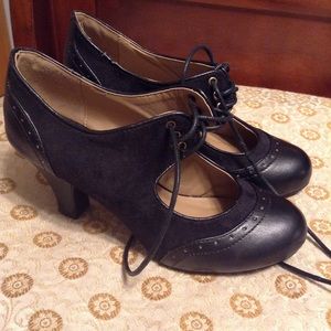 Black lace up Modcloth heels